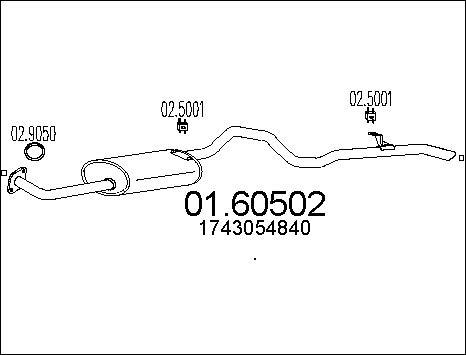 MTS 01.60502 - Глушитель выхлопных газов, конечный avtokuzovplus.com.ua