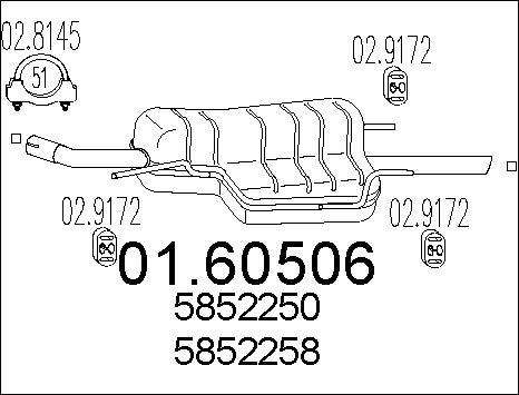 MTS 01.60506 - Глушник вихлопних газів кінцевий autocars.com.ua