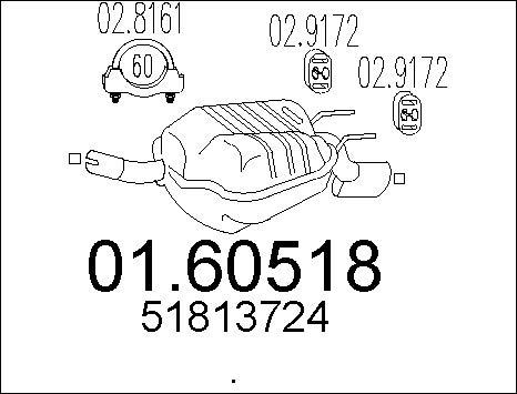 MTS 01.60518 - Глушник вихлопних газів кінцевий autocars.com.ua