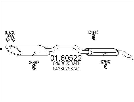 MTS 01.60522 - Глушник вихлопних газів кінцевий autocars.com.ua