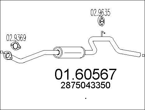MTS 01.60567 - Глушник вихлопних газів кінцевий autocars.com.ua