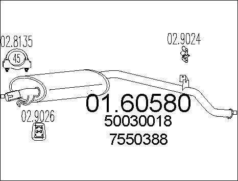 MTS 01.60580 - Глушник вихлопних газів кінцевий autocars.com.ua