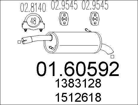 MTS 01.60592 - Глушник вихлопних газів кінцевий autocars.com.ua