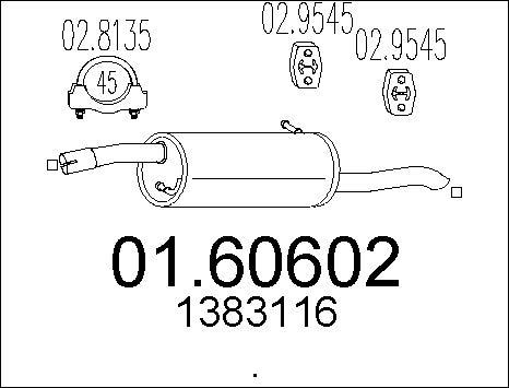 MTS 01.60602 - Глушник вихлопних газів кінцевий autocars.com.ua