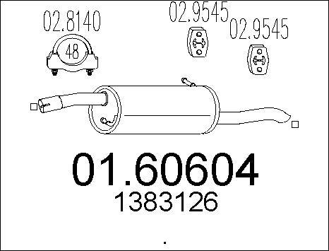 MTS 01.60604 - Глушник вихлопних газів кінцевий autocars.com.ua