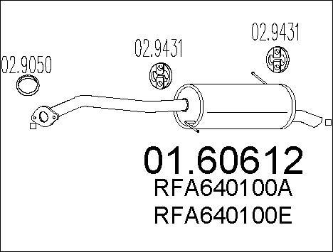 MTS 01.60612 - Глушник вихлопних газів кінцевий autocars.com.ua