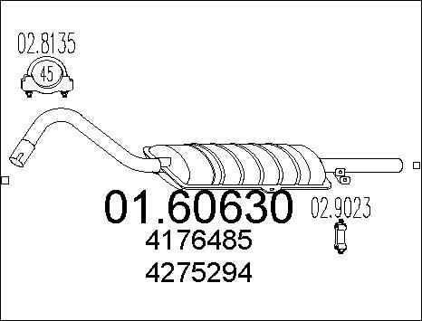 MTS 01.60630 - Глушник вихлопних газів кінцевий autocars.com.ua