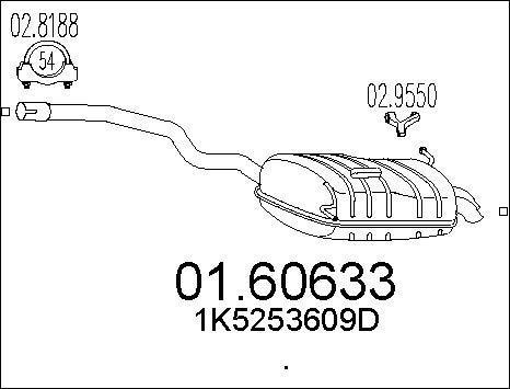 MTS 01.60633 - Глушник вихлопних газів кінцевий autocars.com.ua