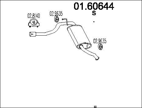 MTS 01.60644 - Глушник вихлопних газів кінцевий autocars.com.ua