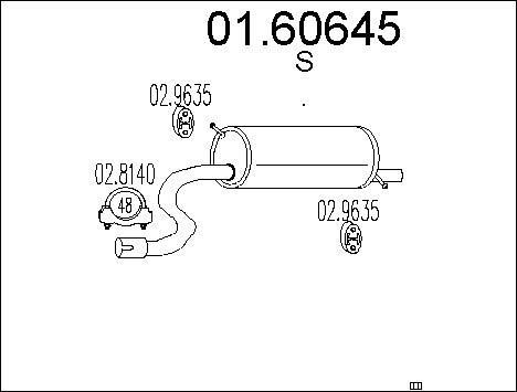 MTS 01.60645 - Глушник вихлопних газів кінцевий autocars.com.ua