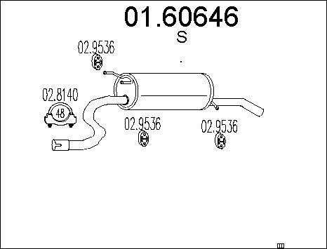 MTS 01.60646 - Глушник вихлопних газів кінцевий autocars.com.ua