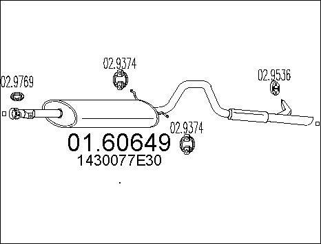 MTS 01.60649 - Глушник вихлопних газів кінцевий autocars.com.ua