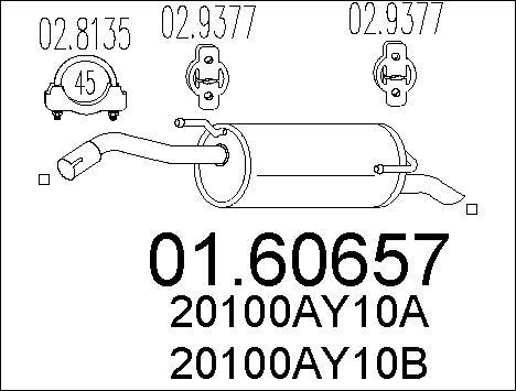 MTS 01.60657 - Глушник вихлопних газів кінцевий autocars.com.ua