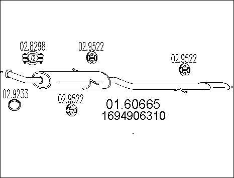 MTS 01.60665 - Глушник вихлопних газів кінцевий autocars.com.ua