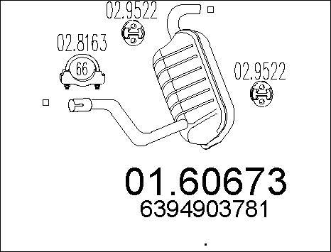 MTS 01.60673 - Глушник вихлопних газів кінцевий autocars.com.ua