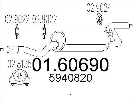 MTS 01.60690 - Глушник вихлопних газів кінцевий autocars.com.ua