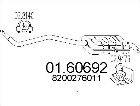 MTS 01.60692 - Глушник вихлопних газів кінцевий autocars.com.ua