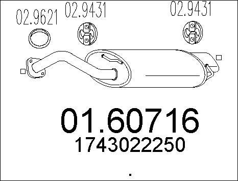 MTS 01.60716 - Глушник вихлопних газів кінцевий autocars.com.ua