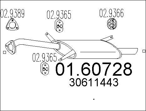 MTS 01.60728 - Глушник вихлопних газів кінцевий autocars.com.ua