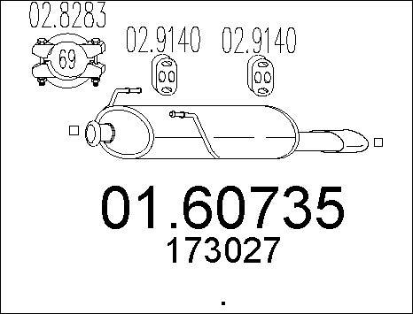 MTS 01.60735 - Глушник вихлопних газів кінцевий autocars.com.ua
