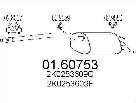 MTS 01.60753 - Глушник вихлопних газів кінцевий autocars.com.ua