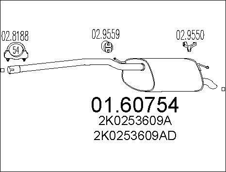 MTS 01.60754 - Глушник вихлопних газів кінцевий autocars.com.ua