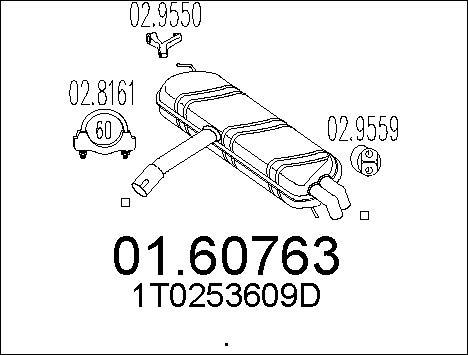 MTS 01.60763 - Глушник вихлопних газів кінцевий autocars.com.ua