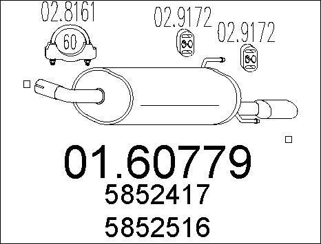 MTS 01.60779 - Глушник вихлопних газів кінцевий autocars.com.ua