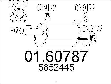 MTS 01.60787 - Глушник вихлопних газів кінцевий autocars.com.ua