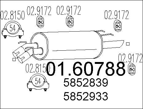MTS 01.60788 - Глушник вихлопних газів кінцевий autocars.com.ua