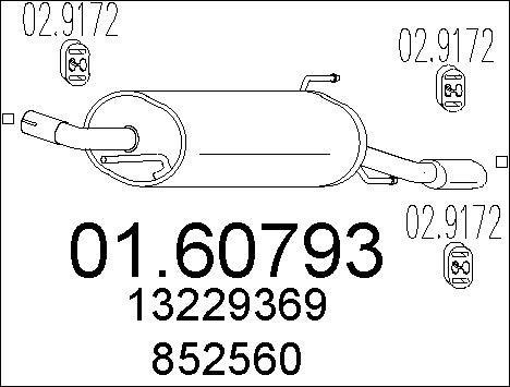 MTS 01.60793 - Глушник вихлопних газів кінцевий autocars.com.ua