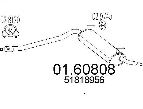 MTS 01.60808 - Глушник вихлопних газів кінцевий autocars.com.ua