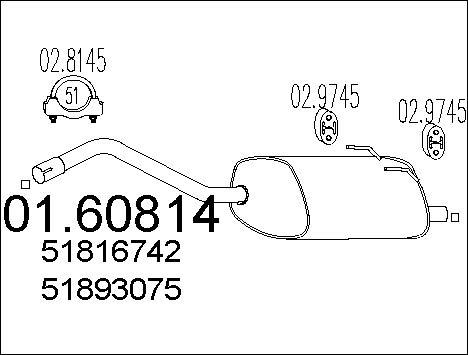 MTS 01.60814 - Глушник вихлопних газів кінцевий autocars.com.ua