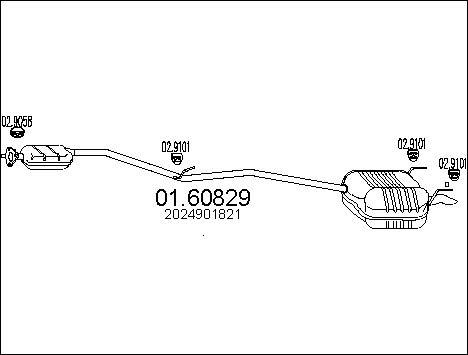 MTS 01.60829 - Глушник вихлопних газів кінцевий autocars.com.ua