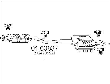 MTS 01.60837 - Глушник вихлопних газів кінцевий autocars.com.ua