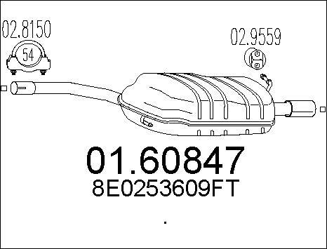 MTS 01.60847 - Глушник вихлопних газів кінцевий autocars.com.ua