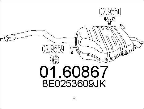 MTS 01.60867 - Глушник вихлопних газів кінцевий autocars.com.ua