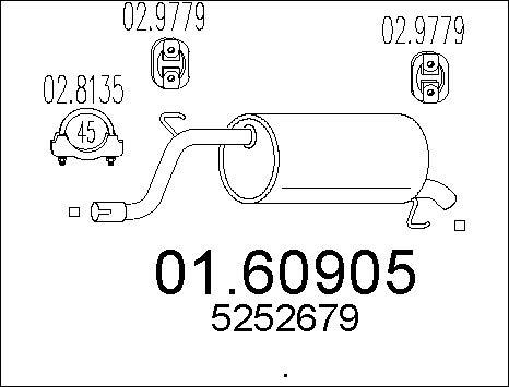 MTS 01.60905 - Глушник вихлопних газів кінцевий autocars.com.ua