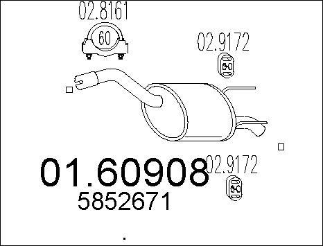 MTS 01.60908 - Глушник вихлопних газів кінцевий autocars.com.ua
