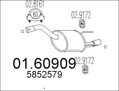 MTS 01.60909 - Глушник вихлопних газів кінцевий autocars.com.ua