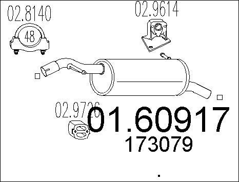 MTS 01.60917 - Глушник вихлопних газів кінцевий autocars.com.ua