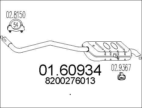 MTS 01.60934 - Глушник вихлопних газів кінцевий autocars.com.ua