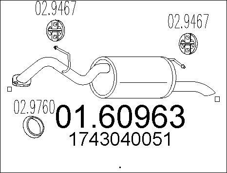 MTS 01.60963 - Глушник вихлопних газів кінцевий autocars.com.ua