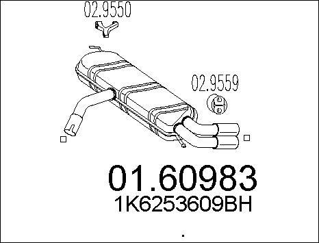 MTS 01.60983 - Глушник вихлопних газів кінцевий autocars.com.ua