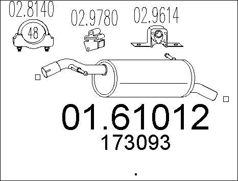MTS 01.61012 - Глушник вихлопних газів кінцевий autocars.com.ua