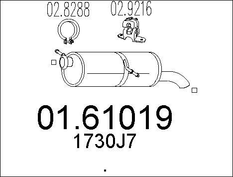 MTS 01.61019 - Глушитель выхлопных газов, конечный avtokuzovplus.com.ua