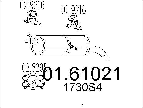 MTS 01.61021 - Глушник вихлопних газів кінцевий autocars.com.ua