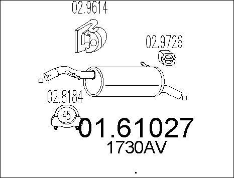 MTS 01.61027 - Глушитель выхлопных газов, конечный avtokuzovplus.com.ua