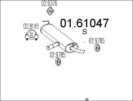 MTS 01.61047 - Глушитель выхлопных газов, конечный avtokuzovplus.com.ua