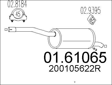 MTS 01.61065 - Глушитель выхлопных газов, конечный autodnr.net